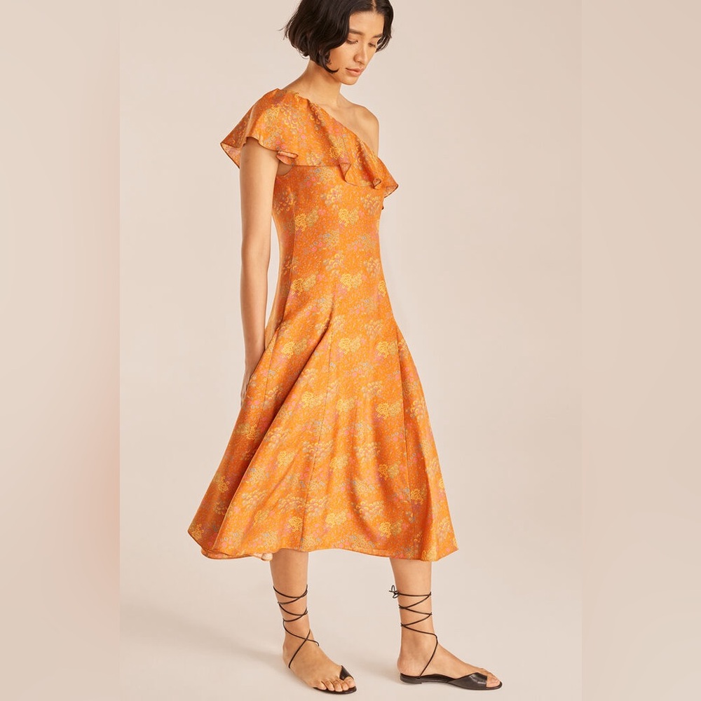 Rebecca Taylor ‘Isabelle’ Silk One-Shoulder Dress